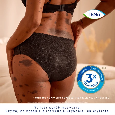 Tena Silhouette Plus Schwarz, diskrete saugfähige Höschen für Frauen, Größe L, 10 Stück