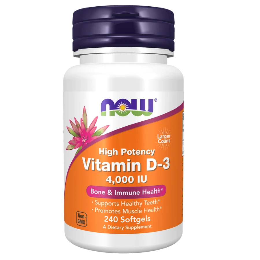Now Foods Vitamine D-3 4000 IU, vitamine D, 240 capsules