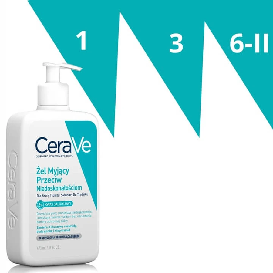 CeraVe, wasgel tegen onvolkomenheden, 473 ml