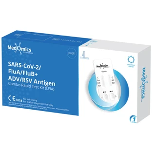 Combo 5 en 1 Sars-Cov-2/Flu A/B/RSV/ADV test, prueba diagnóstica para 5 virus, 1 unidad