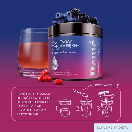 Reme Night Collagen Beauty Formula, Waldfruchtgeschmack, 150 g