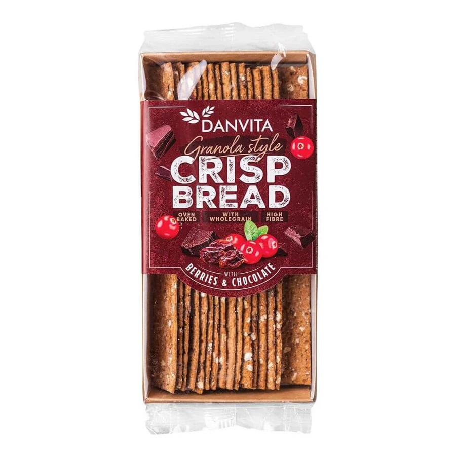 Knusperbrot mit Beeren und Schokolade Granola, 130 g, Danvita