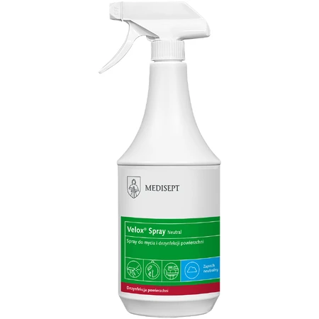 Medisept Velox Spray Neutral, spray voor oppervlaktereiniging en desinfectie, 1 L