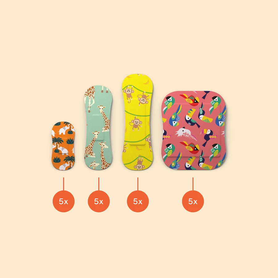Wild Stripes Kids Sensitive, Jungle pleisters, 20 stuks