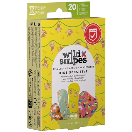 Wild Stripes Kids Sensitive, Jungle pleisters, 20 stuks