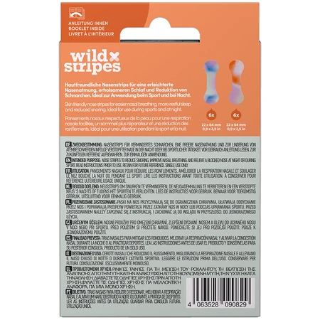 Wild Stripes Parches nasales Sunrise, parche nasal transpirable, 12 unidades