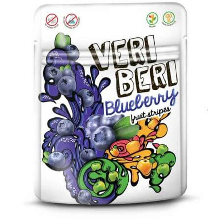 Vruchtengelei met bosbessensmaak, 50 g, Veri Beri Beers