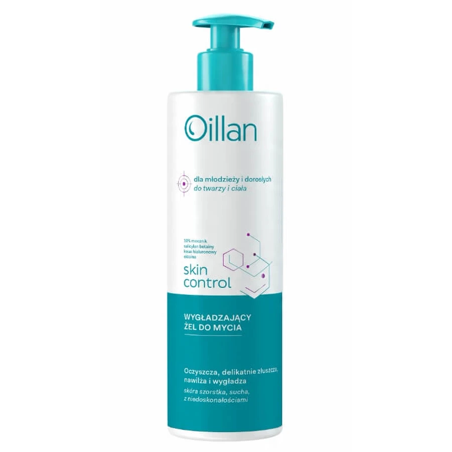 Oillan Skin Control Wygładzający żel do mycia ciała i twarzy z 10% mocznikiem, 400 ml: ceny i cechy