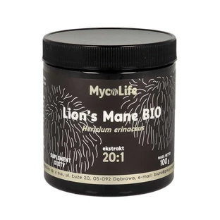 Lion's Mane - jeżówka - ekstrakt BIO 20:1 100g MYCOLIFE