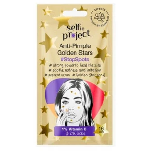 Goldene Sternpflaster gegen Pickel, 16 Stück, Selfie Project