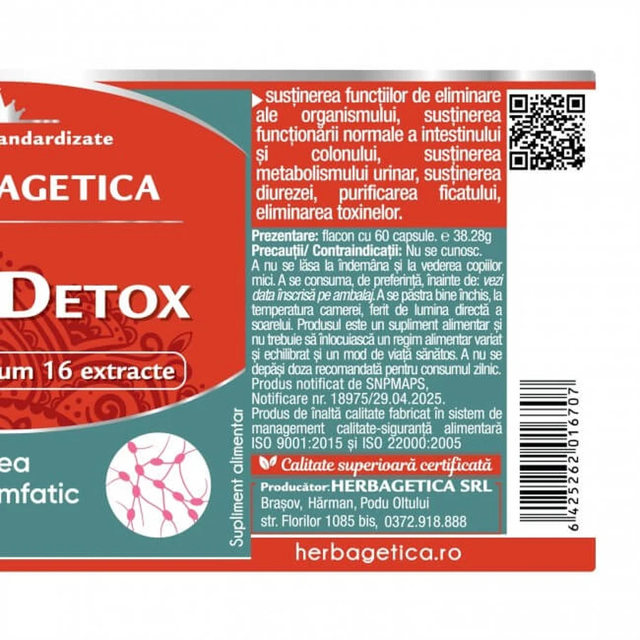 Lymph detox, 60 Kapseln, Herbagetica