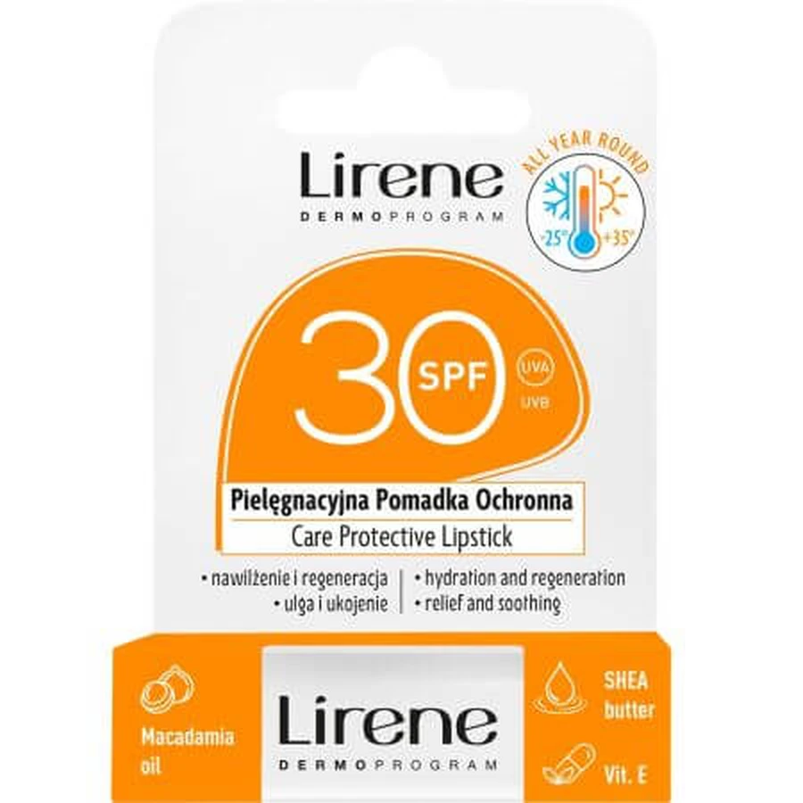 Balsam do ust w sztyfcie z filtrem przeciwsłonecznym SPF30, 4,6 g, Lirene: ceny i cechy
