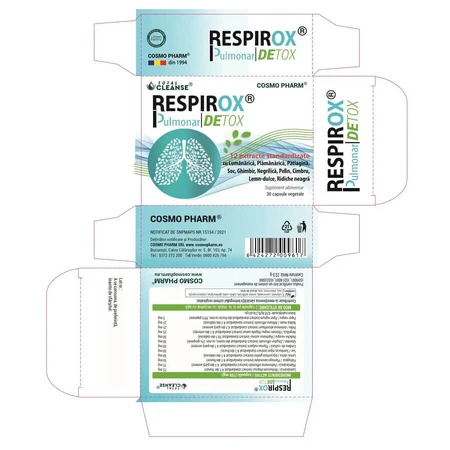 Respirox Pulmonar Detox Total Cleanse, 2 x 30 capsules, Cosmo Pharm