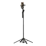 Selfie stick WH181D-Y1S telescopic 1.75m aluminum alloy tripod with dual light and phone holder - black
