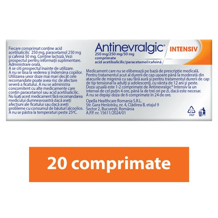 Antinevralgic Intensiv 250mg/250mg/50mg x 20cpr Sanofi