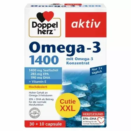 Omega 3 1400 mg, 30 + 10 cápsulas, Doppelherz