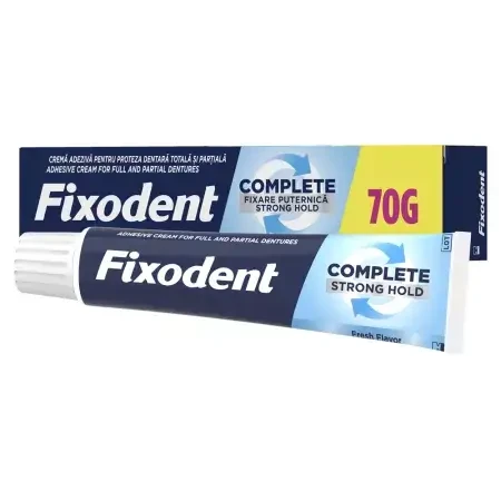 Crema adeziva pentru proteza dentara Complete Strong Hold Fresh, 70 g, Fixodent 