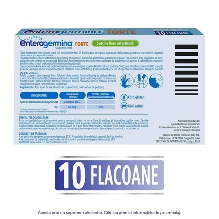 Enterogermina Forte, 10 vials x 5 ml oral suspension, Sanofi