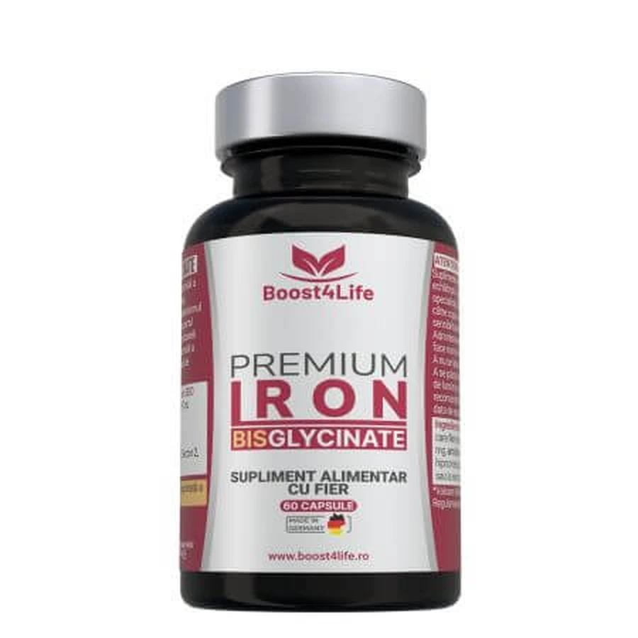 Iron Bisglycinate Premium, 71.8 mg, 60 capsules, Boost4life