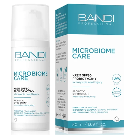 Bandi Microbiome Care, crème hydratante intensive aux probiotiques, SPF 30, 50 ml