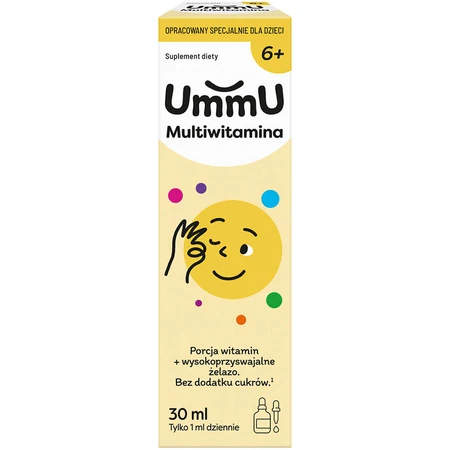 UmmU Multivitamine, voor kinderen vanaf 6 jaar, druppels, sinaasappelsmaak, 30 ml