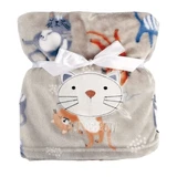 BabyMatex, Ricco embroidered microfiber blanket, 75 cm x 100 cm, beige with cats