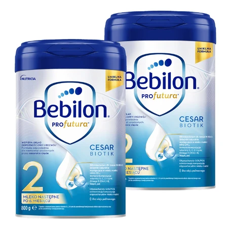 Bebilon Profutura CesarBiotik 2 kit, latte di proseguimento, dopo 6 mesi, 2 x 800 g