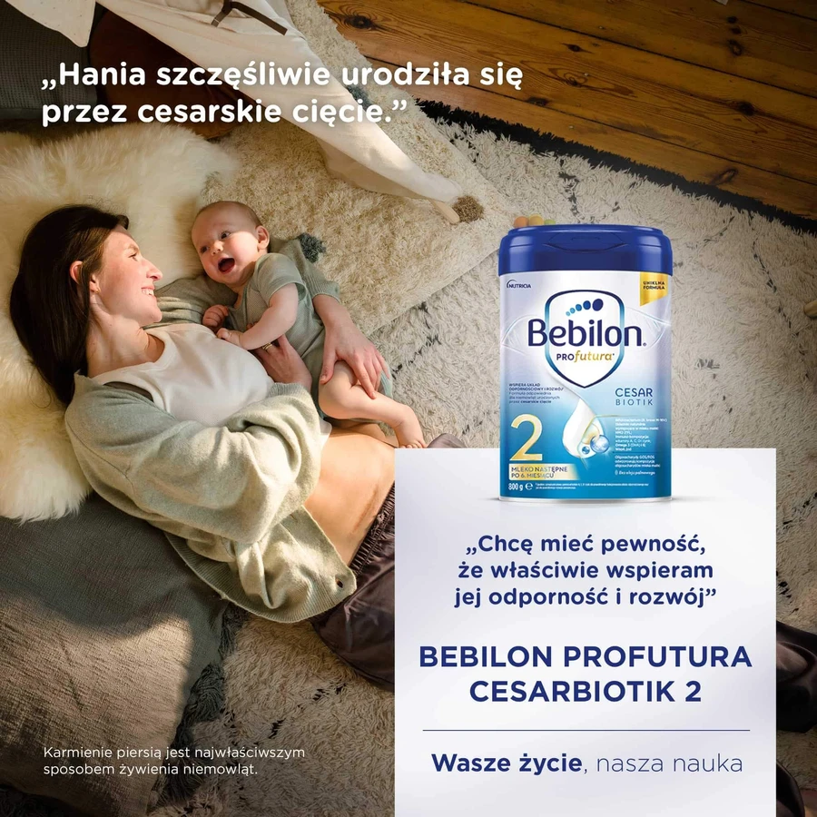 Bebilon Profutura CesarBiotik 2 kit, latte di proseguimento, dopo 6 mesi, 2 x 800 g