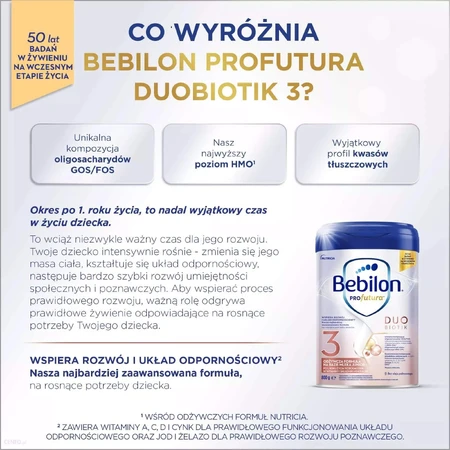 Set Bebilon Profutura DuoBiotik 3, voedzame melkvoeding, na 1 jaar, 2 x 800 g
