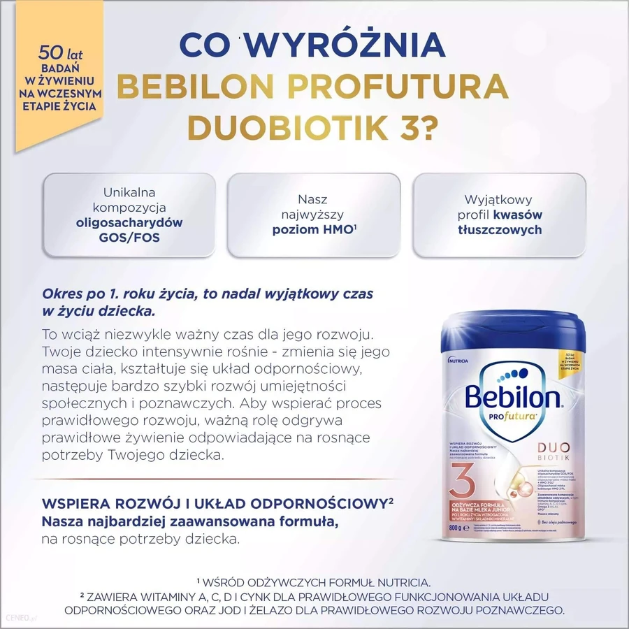 Set Bebilon Profutura DuoBiotik 3, voedzame melkvoeding, na 1 jaar, 2 x 800 g