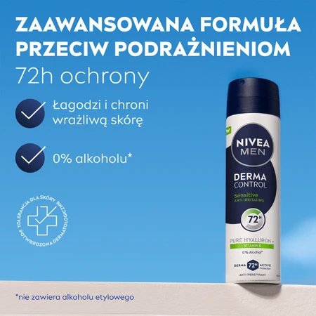 Nivea Men Derma Control Sensitive, Antitranspirant, Spray, 150 ml