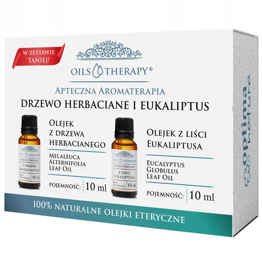 Optima Natura Oils Therapy Aromatherapy Kit, tea tree, 10 ml + eucalyptus, 10 ml