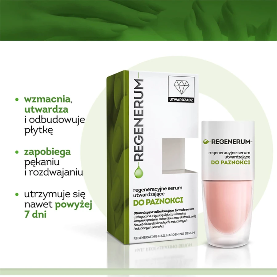 Regenerum set, regenerating nail serum in lacquer, hardening, 2 x 8 ml + free movie ticket
