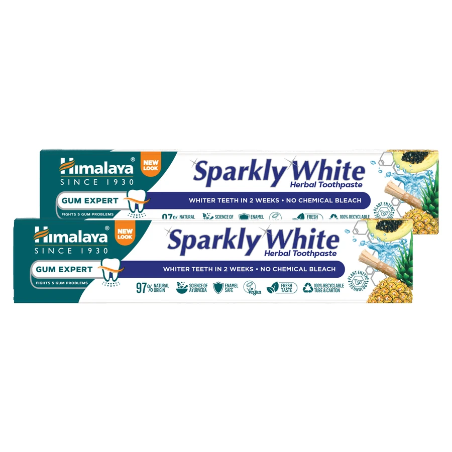 Himalaya Sparkly White set, herbal toothpaste, whitening, 2 x 75 ml