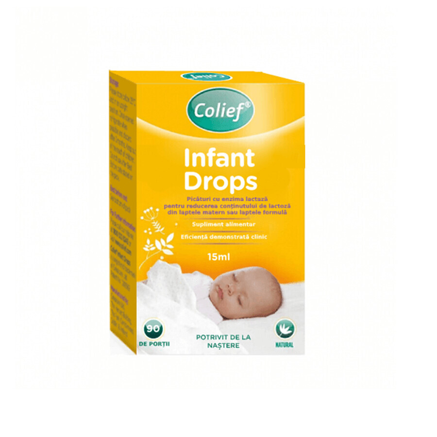 Gouttes pour nourrissons, Gouttes contenant de l'enzyme lactase, 15 ml, Colief Évaluations