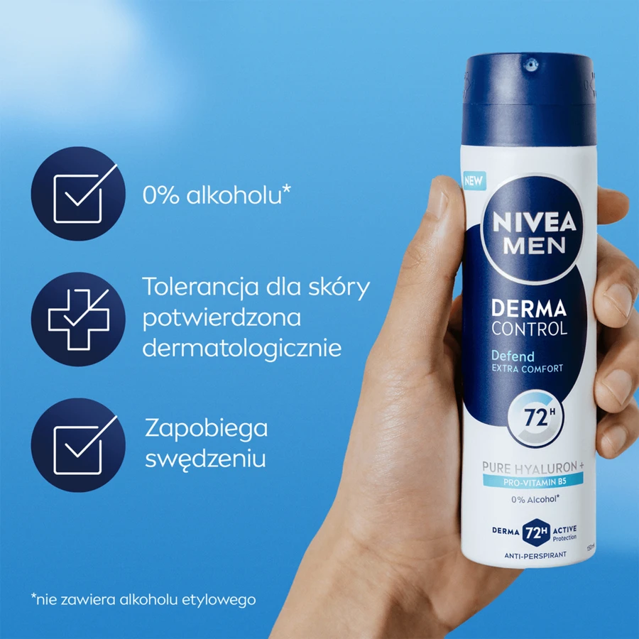 Nivea Men Derma Control Defend, antiperspirant, spray, 150 ml