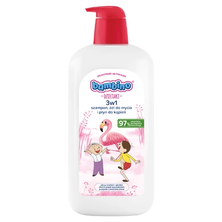 Bambino Kids, Gel lavacabezas y corporal 2 en 1, flamenco, a partir de 1 año, 1 l