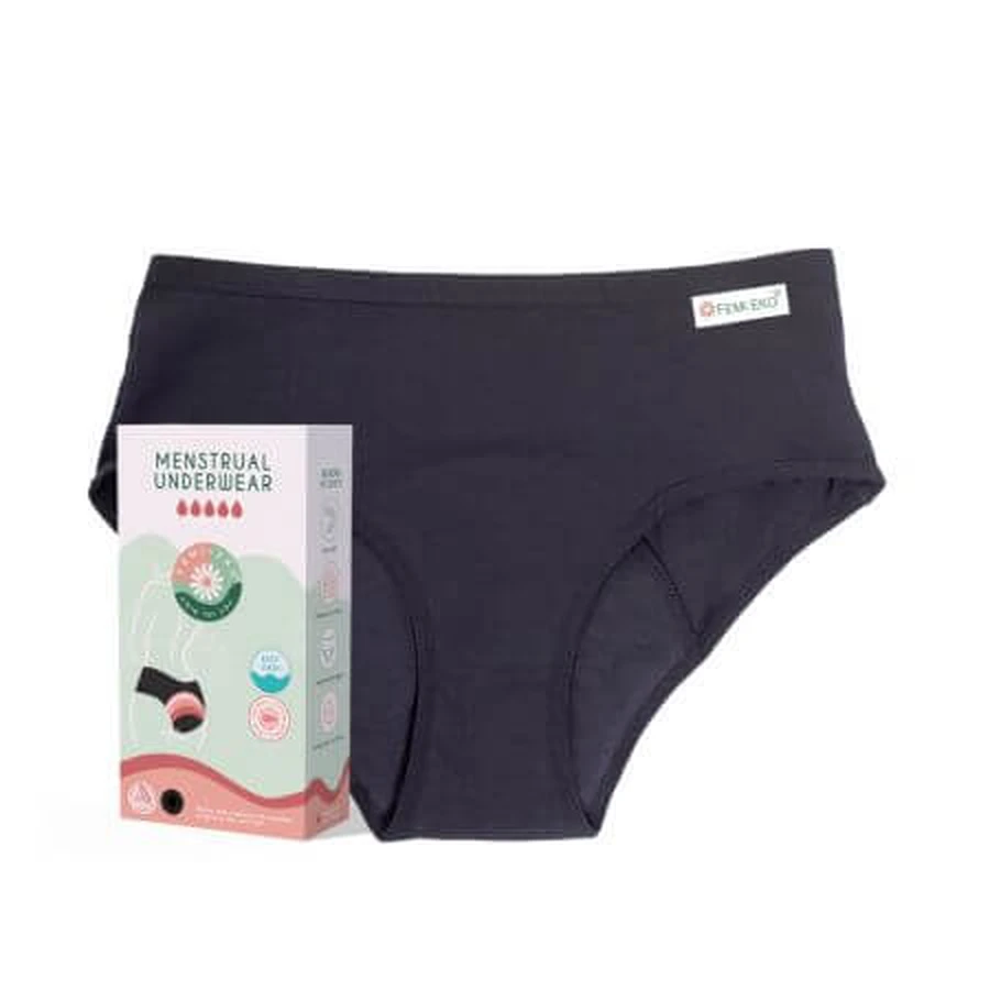 Reusable menstrual panties color black, size XL, 1 piece, FemiEko