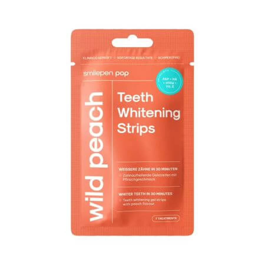 Tandenbleekstrips, Pop Wild Peach, 7x2 stuks, Smilepen Pop