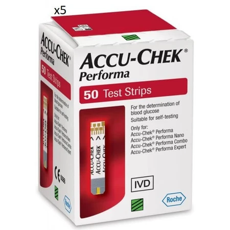 Accu-Chek Performa Blutzuckerteststreifen, 5x50 Stück, Roche