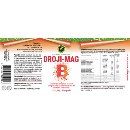 Droji-Mag Complex B Capsules, 60 capsules