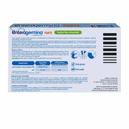 Enterogermina Forte 2×10 vials of 5 ml oral suspension, Sanofi