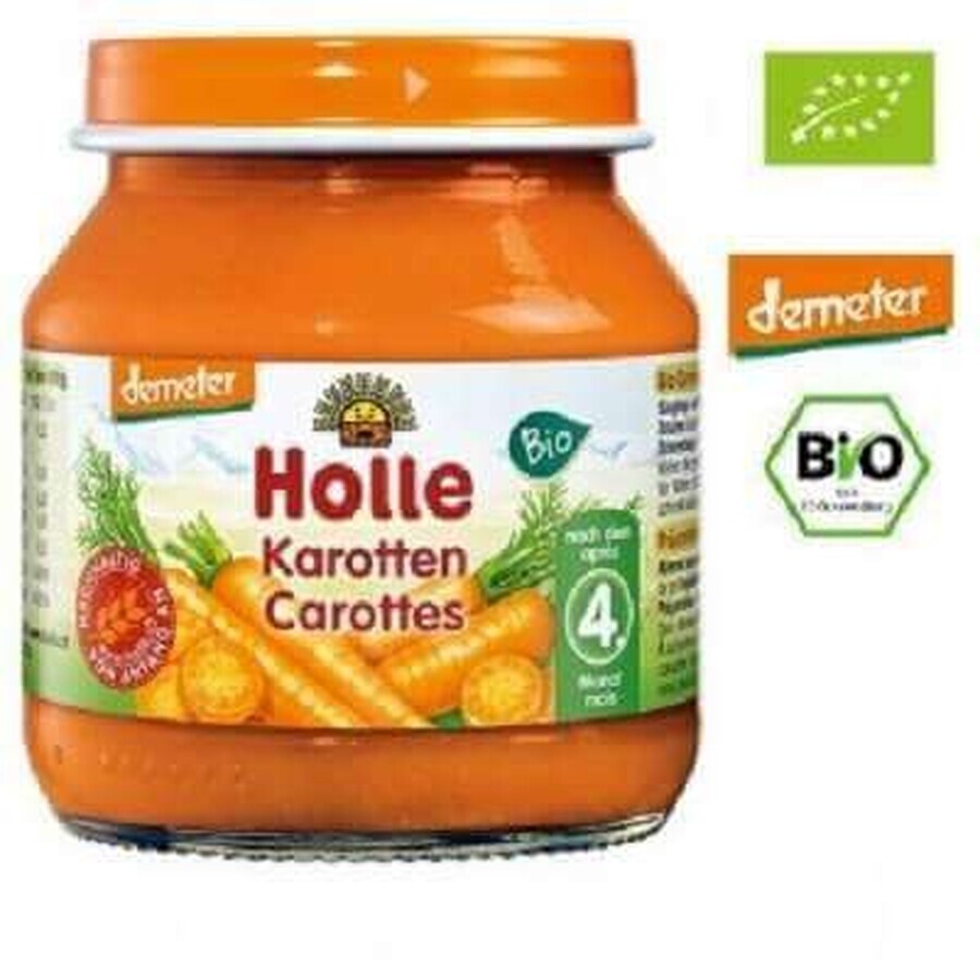 Biologische wortelpuree, +4 maanden, 125 g, Holle Babyvoeding