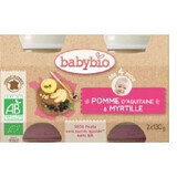 Biologische appel- en bosbessenpuree, +4maanden, 2X130g, BabyBio