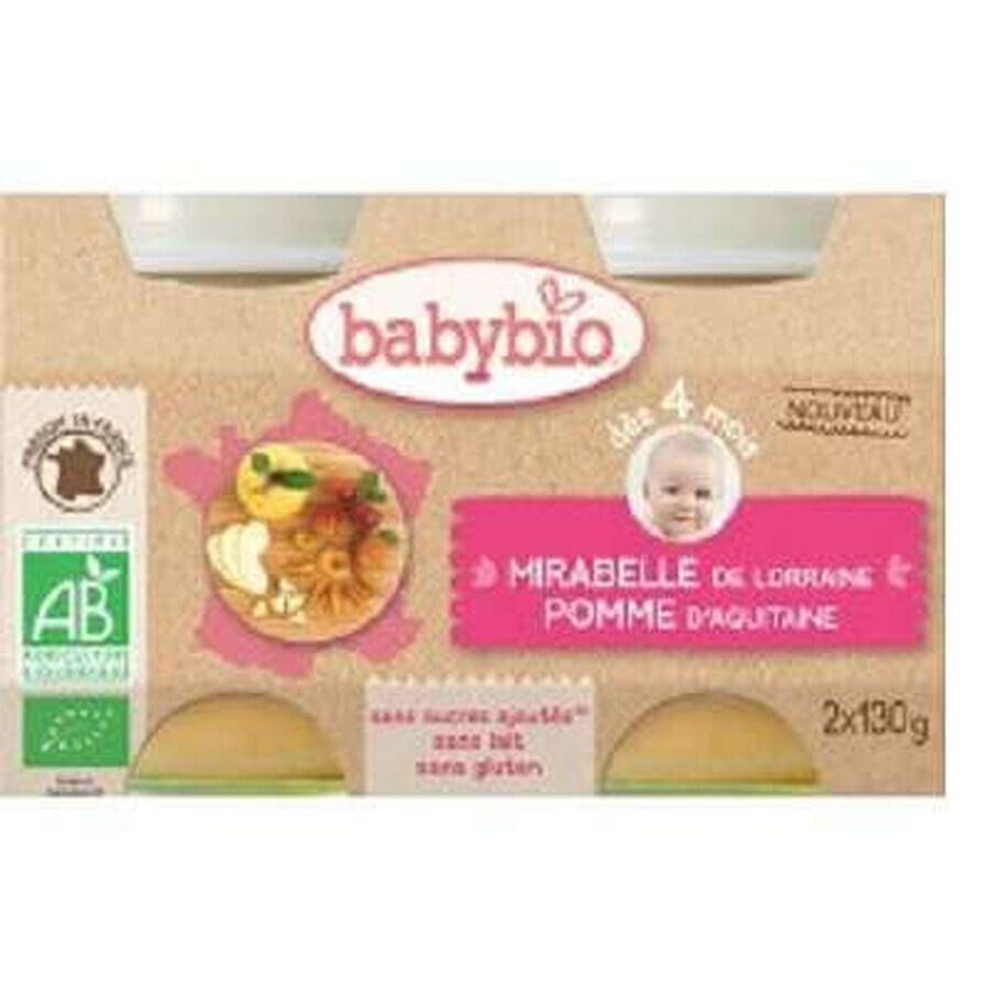 Bio-Püree aus Äpfeln und Karotten, +4Monate, 2X130g, BabyBio