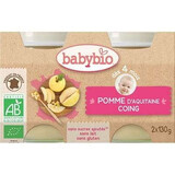 Purea di mele e mele cotogne biologiche, +4 mesi, 2x 130g, BabyBio