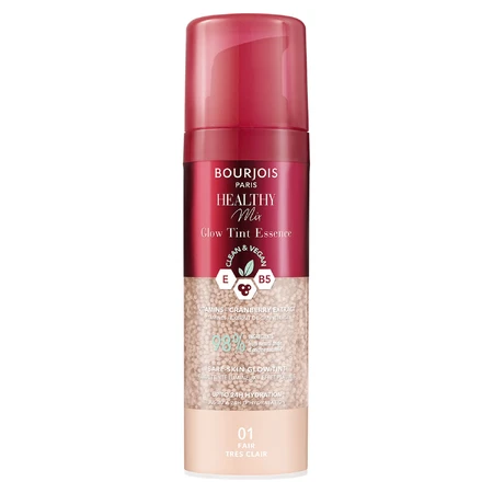 Bourjois Healthy Mix Glow Tint Essence, feuchtigkeitsspendende Essenz für einen ebenmäßigen Hautton, 01 fair, 30 ml