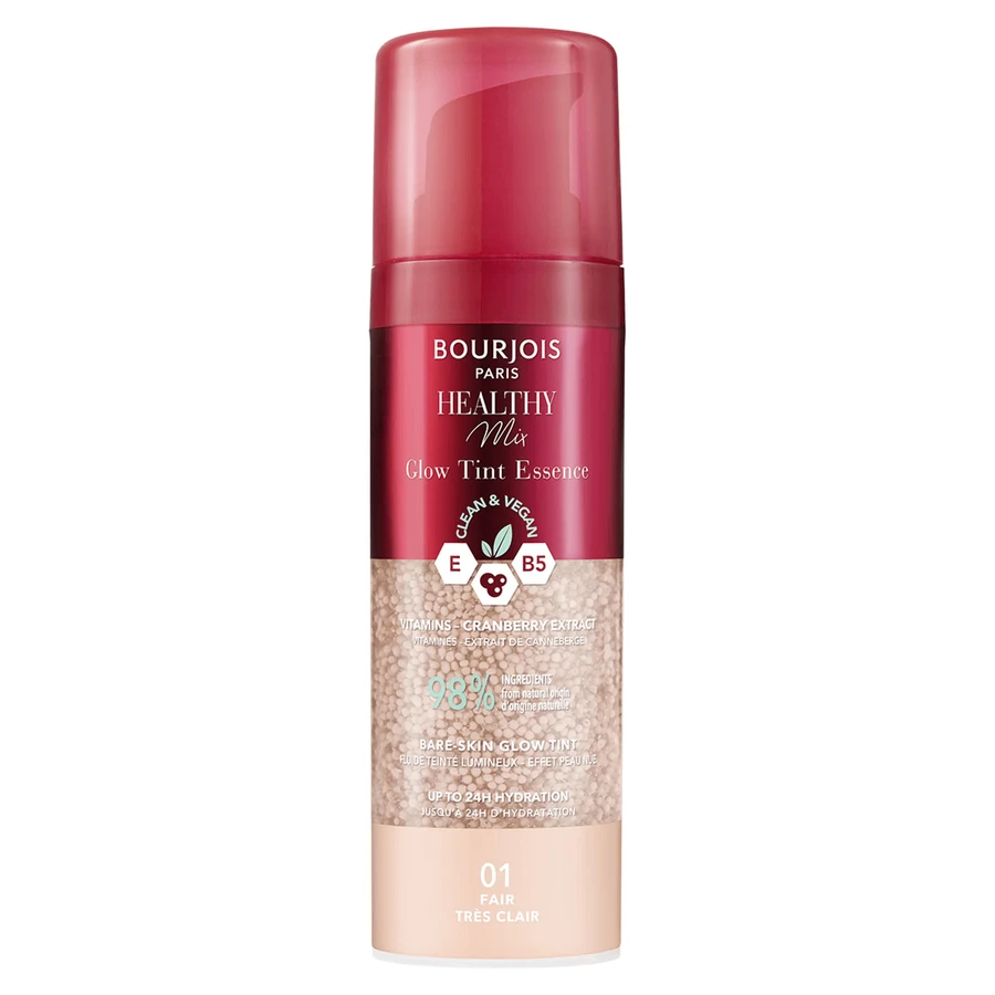 Bourjois Healthy Mix Glow Tint Essence, feuchtigkeitsspendende Essenz für einen ebenmäßigen Hautton, 01 fair, 30 ml