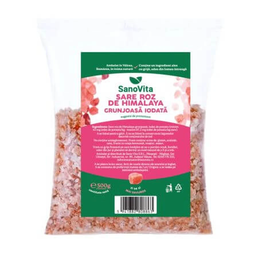 Gejodeerd roze Himalayazout, 500 g, Sanovita