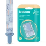 Fabric pacifier holder, Blue, 0 months+, Baboo